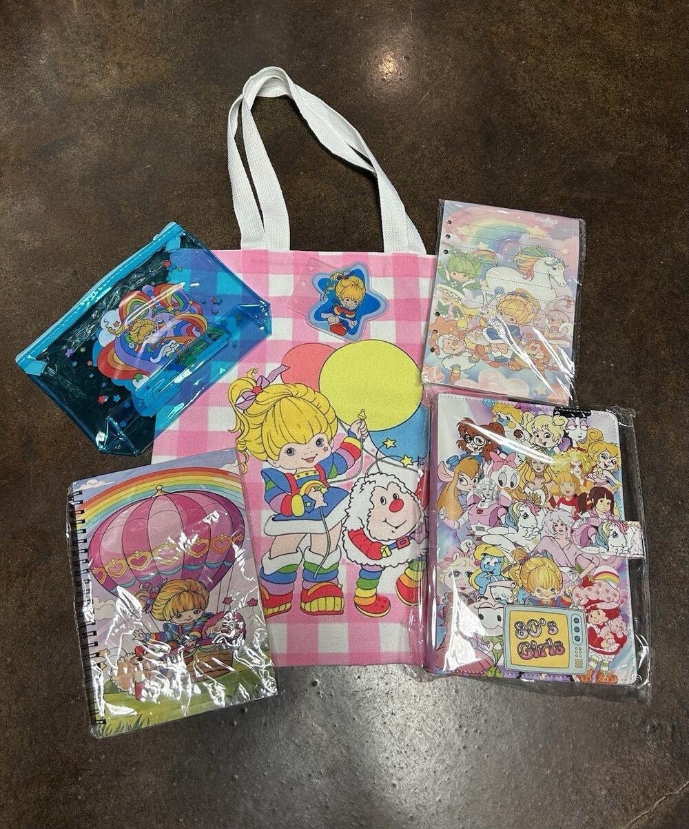 Rainbow Brite 80’s Girls A5 binder with matching paper, tote bag, Divider Bundle